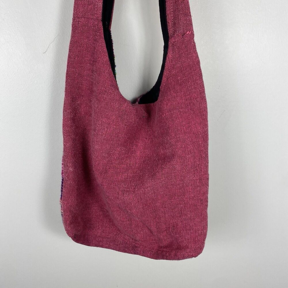 Greater Good Flower Crossbody Bag Purse Retro 100% Wool Hippie Boho Messenger - Picture 6 of 8
